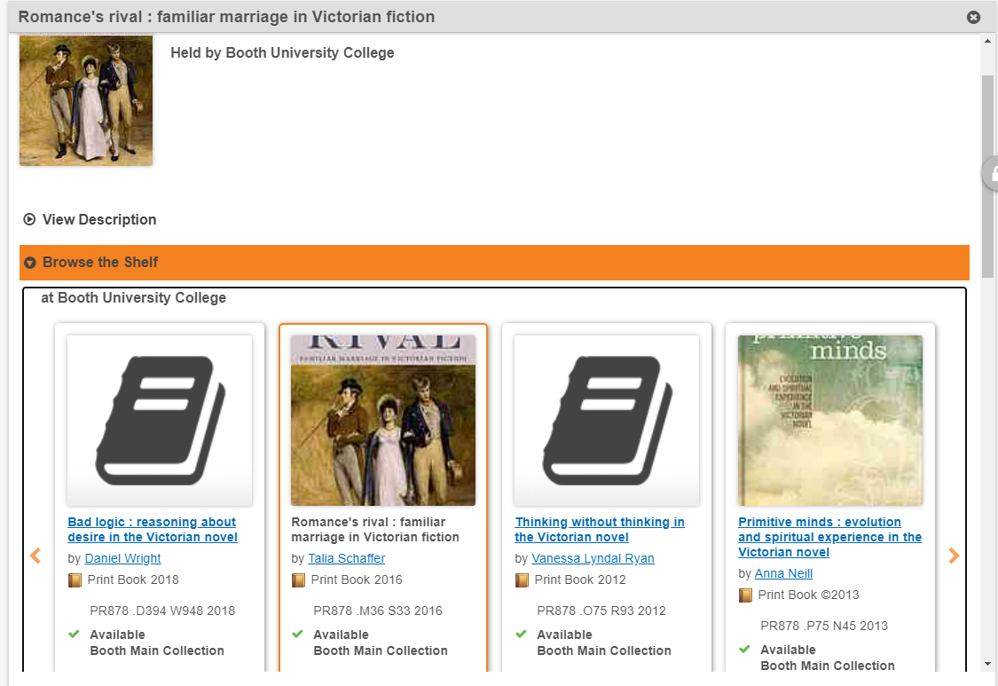 A view of the online library catalogue with a full width orange button that reads "Browse the Shelf".